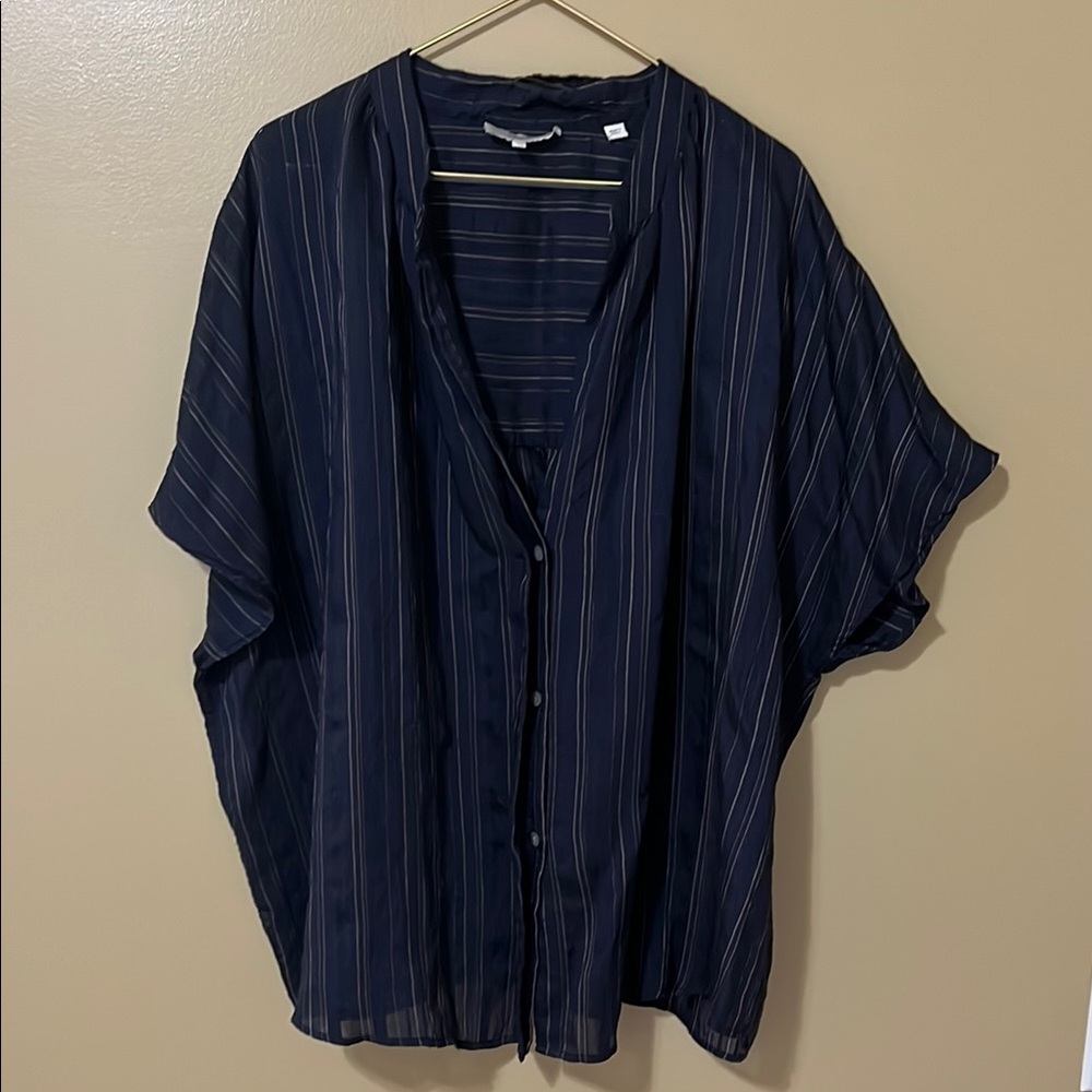 Vince Striped Buttoned Blouse
